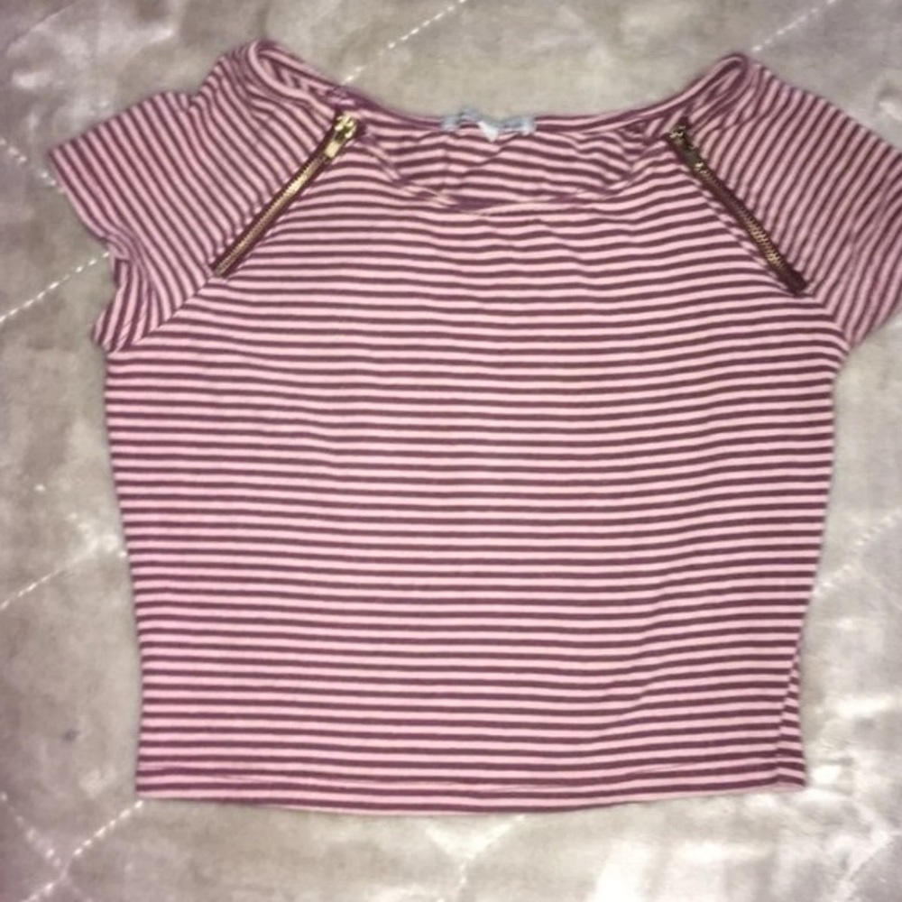Charlotte Russe striped purple crop top. So cute!